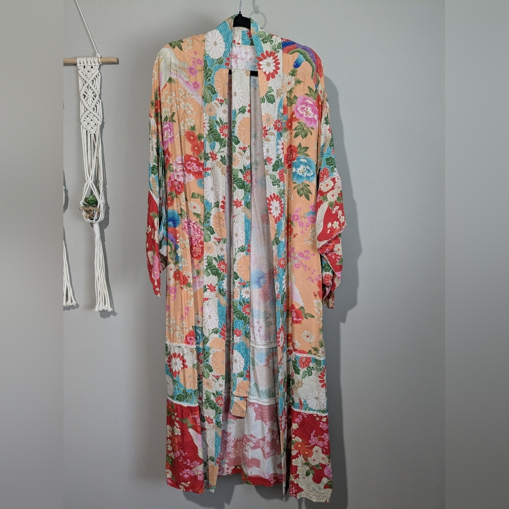 Spell And The Gypsy Collective Delilah Maxi Kimono Ruby OS Floral Boho - Picture 4 of 15